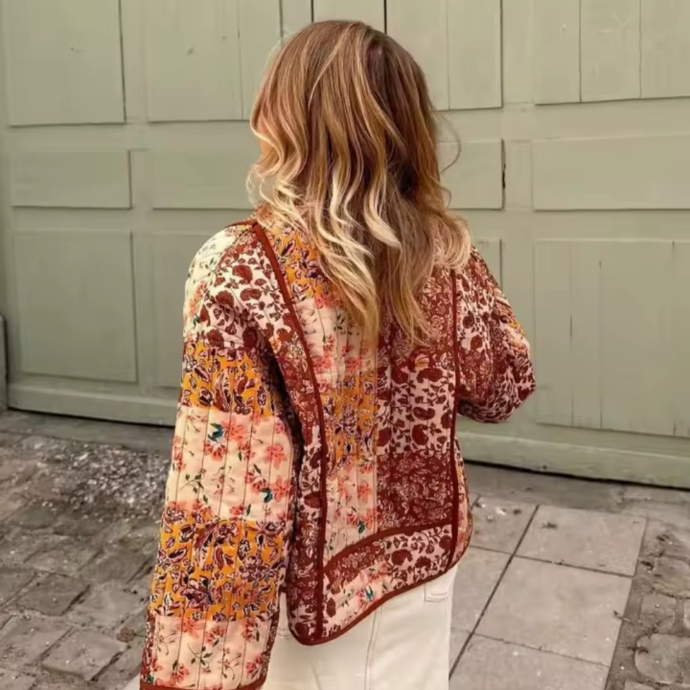 Beautiful Patchwork Patterned Jacket Nwot - image 1